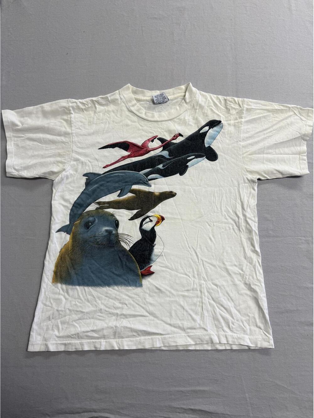 Vintage 80s Harlequin NG All Animals Together 1987 T-shirt L
